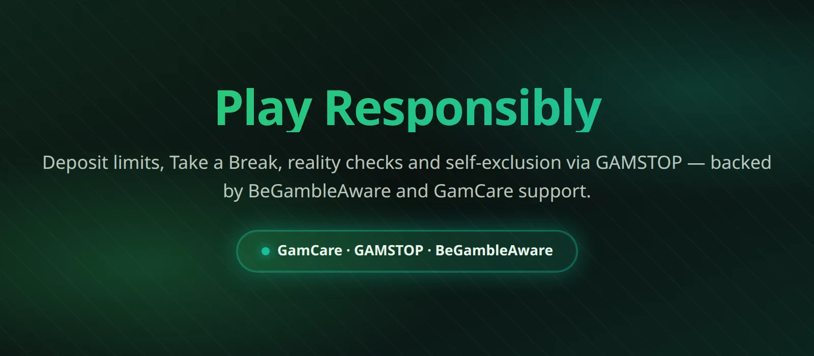 Responsible gambling tools at Ivy Casino: deposit limits, Take a Break, self-exclusion, GAMSTOP
